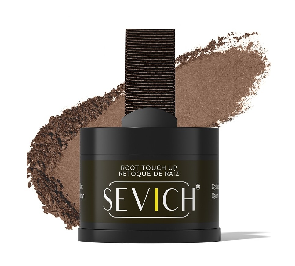 Dark Brown SEVICH, hajpúder hajhiányra, sötétbarna, 4g - Image 1